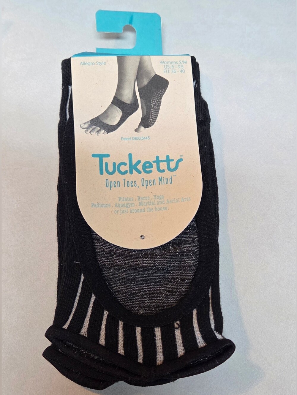 One Pair Tucketts Allegro One Size Open Toe Socks Yoga Pilates NWT